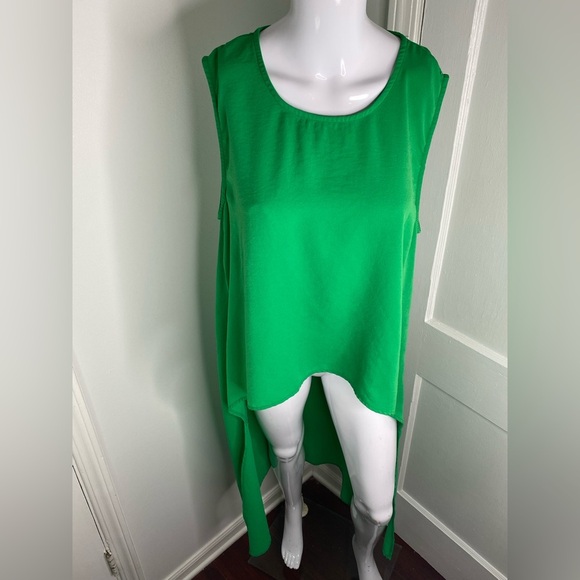 PATRIZIA LUCA Green Sleeveless High-Low Tunic Dress - Picture 4 of 16
